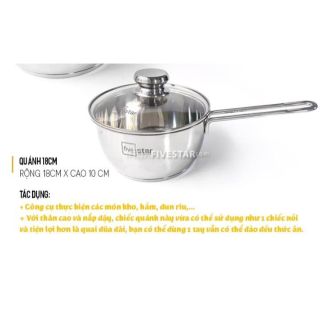 Quánh fivestar inox đáy 3 lớp 16 cm