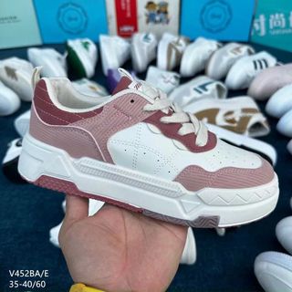 Giày thể thao nữ da mềm đế bằng V452