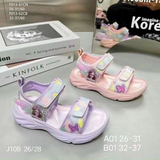 Sandal bé gái đế bánh mỳ họa tiết công chúa F013
