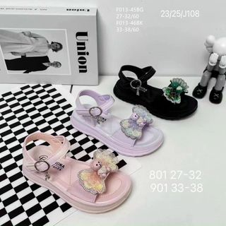 Sandal trẻ em đế bánh mỳ đính nơ xinh xắn F013