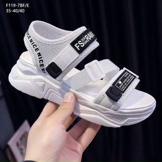 Sandal nữ quai ngang chéo đế bánh mì cao F119