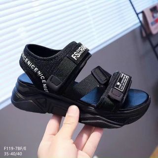 Sandal nữ quai ngang chéo đế bánh mì cao F119