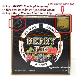 Kem dưỡng trắng da giảm mờ các vết thâm nám và tàn nhang 4K Berry Plus Extra thiên nhiên Thái Lan