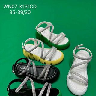 Sandal nữ đế bánh mì quai chéo đính đá đẹp WN07