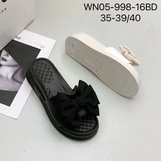 Dép nữ đế bánh mì quai ngang đính nơ WN05