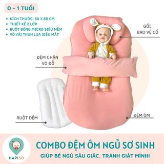 Combo Đệm Ôm Sơ Sinh Thun Lụa Hapiso