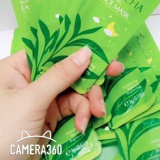 Túi Gồm 15 gói mặt nạ ngủ trà xanh Matcha Laikou dưỡng da mụn cấp ẩm thải độc trắng sáng da