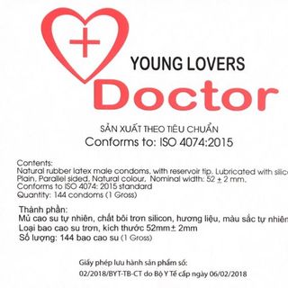 Bao cao su Doctors Young lovers hộp 144 cái