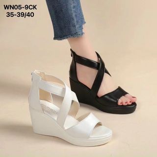 Sandal nữ đế xuồng quai chéo kết hợp khóa kéo WN05 giá sỉ