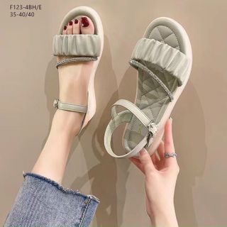 Sandal nữ quai ngang bèo nhún đính đá đẹp F123