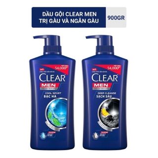 Dầu Gội Clear Men Mát Lạnh Bạc Hà 900G