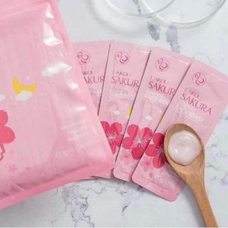 Túi gồm 15 gói Mặt nạ dưỡng da LAIKOU tinh chất hoa anh đào giúp sáng da tái tạo phục hồi da, mặt nạ chống lão hóa dưỡng ẩm