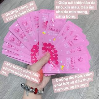 Túi gồm 15 gói Mặt nạ dưỡng da LAIKOU tinh chất hoa anh đào giúp sáng da tái tạo phục hồi da, mặt nạ chống lão hóa dưỡng ẩm