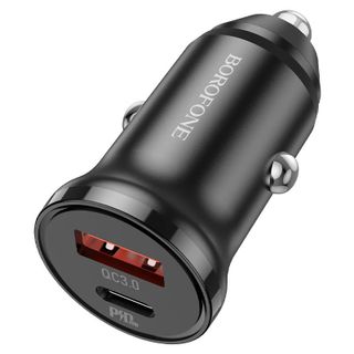 Cóc Sạc Nhanh Xe Hơi BZ18A Borofone - 1 Cổng Type C 1 Cổng USB PD 20W + QC 3.0