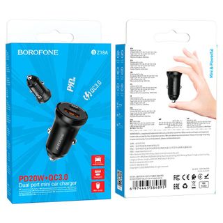 Cóc Sạc Nhanh Xe Hơi BZ18A Borofone - 1 Cổng Type C 1 Cổng USB PD 20W + QC 3.0
