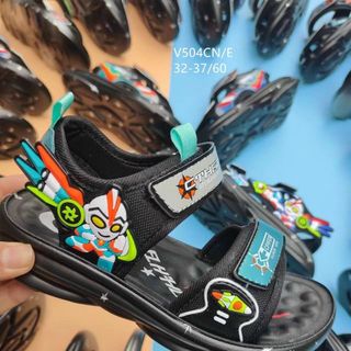 Sandal trẻ em màu đen chất da mềm kiểu dáng học sinh V504
