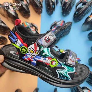 Sandal trẻ em màu đen chất da mềm kiểu dáng học sinh V504