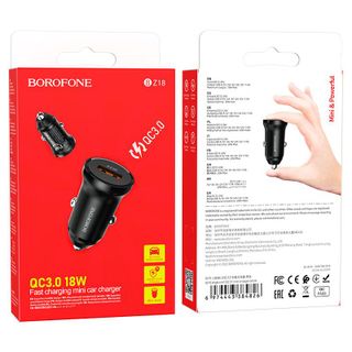 Cóc Sạc Nhanh Xe Hơi BZ18 Borofone - 1 Cổng Type C 1 Cổng USB 18W + QC 3.0