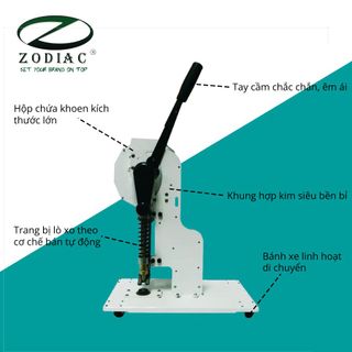 Máy đóng khoen bạt, máy dập khuy, máy dập khoen 10mm bán tự động - Zodiac