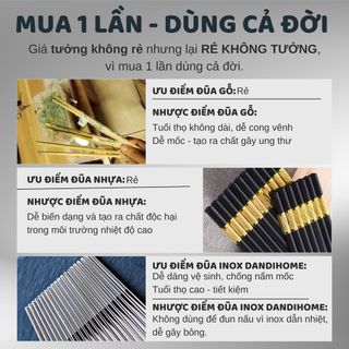 Hộp đũa inox 304 / 316 cao cấp DandiHome (10 đôi)