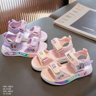 Sandal trẻ em quai ngang họa tiết công chúa F081