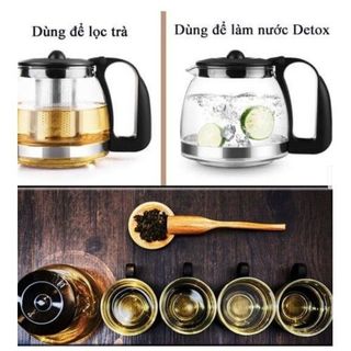 Bộ ấm bình trà thủy tinh tặng kèm 4 ly