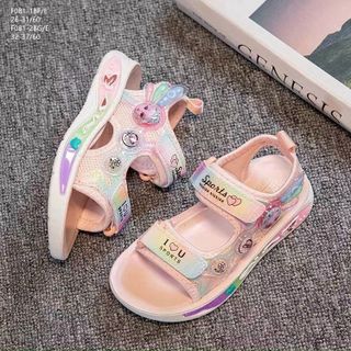 Sandal trẻ em đế cao su mềm họa tiết công chúa F081