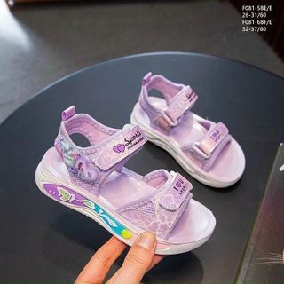 Sandal trẻ em quai ngang họa tiết công chúa elsa F081