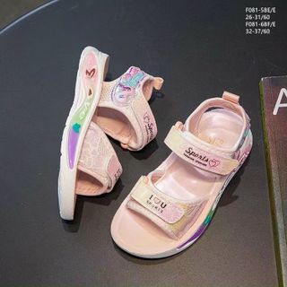 Sandal trẻ em quai ngang họa tiết công chúa elsa F081