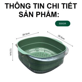 Rổ nhựa đựng đồ kèm chậu thau DandiHome rửa rau củ đựng hoa quả trái cây 2 lớp siêu cứng siêu bền giá sỉ