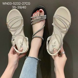 Sandal nữ dây chéo đính đá lấp lánh WN03