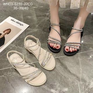 Sandal nữ dây chéo đính đá lấp lánh WN03