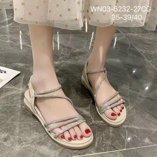 Sandal nữ dây chéo đính đá lấp lánh WN03