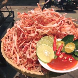 Mực xé sợi hấp cốt dừa