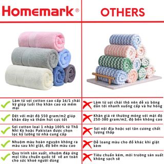 Khăn cotton cao cấp chuẩn khách sạn 5 sao thấm hút tốt, bông tự nhiên mềm mại Homemark Towel Collection