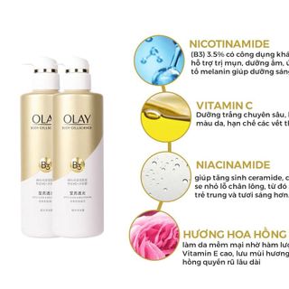 Sữa Tắm OLAY B3+ Vitamin C Siêu Dưỡng Trắng Da, Cấp Ẩm Và Đàn Hồi Cho Da 500ml