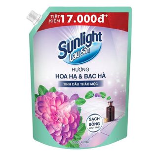 Nước lau sàn Sunlight tinh dầu thảo mộc hương hoa hạ và bạc hà túi 2kg giá sỉ