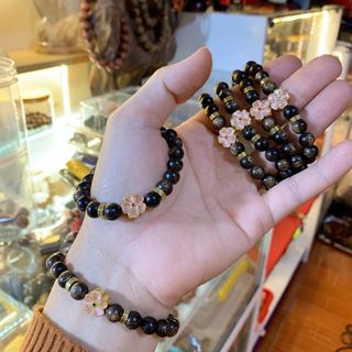 Vòng trầm hương mix chamr cỏ bốn lá giá rẻ