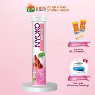 Viên sủi vitamin Aktiso NYOKO có thành phần tự nhiên giúp giải độc, mát gan Hộp 1 lọ 20 viên