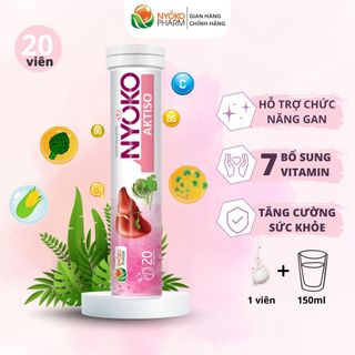 Viên sủi vitamin Aktiso NYOKO có thành phần tự nhiên giúp giải độc, mát gan Hộp 1 lọ 20 viên