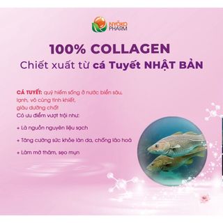 Nước collagen uống thủy phân dạng sủi Nyoko chiết xuất da Cá Tuyết cao cấp Nhật Bản, trẻ hóa, sáng da mờ thâm lọ 20 viên