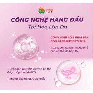 Nước collagen uống thủy phân dạng sủi Nyoko chiết xuất da Cá Tuyết cao cấp Nhật Bản, trẻ hóa, sáng da mờ thâm lọ 20 viên