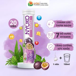 Viên sủi vitamin Makisa NYOKO tăng sức đề kháng cho cơ thể hộp 1 lọ 20 viên