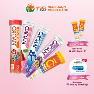 Viên sủi vitamin Nyoko Pharm sáng da mờ thâm, hỗ trợ bảo vệ sức khỏe, tăng sức đề kháng cho cơ thể