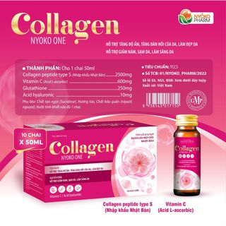 Collagen uống thủy phân Nyoko dạng nước chiết xuất cá tuyết nhập khẩu Nhật Bản hộp 10 lọ