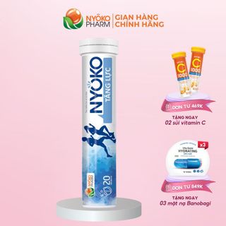 Viên sủi vitamin Tăng lực NYOKO hỗ trợ tăng cường sức khỏe, nâng cao đề kháng, hộp 1 lọ 20 viên
