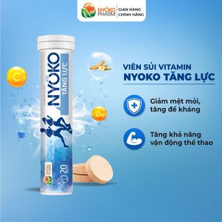 Viên sủi vitamin Tăng lực NYOKO hỗ trợ tăng cường sức khỏe, nâng cao đề kháng, hộp 1 lọ 20 viên