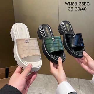 Dép nữ đế cao quai ngang êm chân WN88