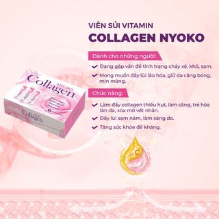 Collagen uống thủy phân Nyoko dạng sủi chiết xuất cá tuyết nhập khẩu Nhật Bản hộp 3 lọ x 20 viên giá sỉ