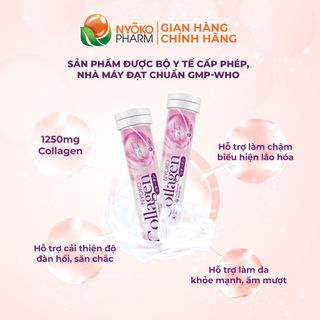 Collagen nước uống Nyoko dạng sủi thủy phân loại 1 chiết xuất da cá Tuyết cao cấp Nhật Bản 20 viên/lọ - 2 lọ